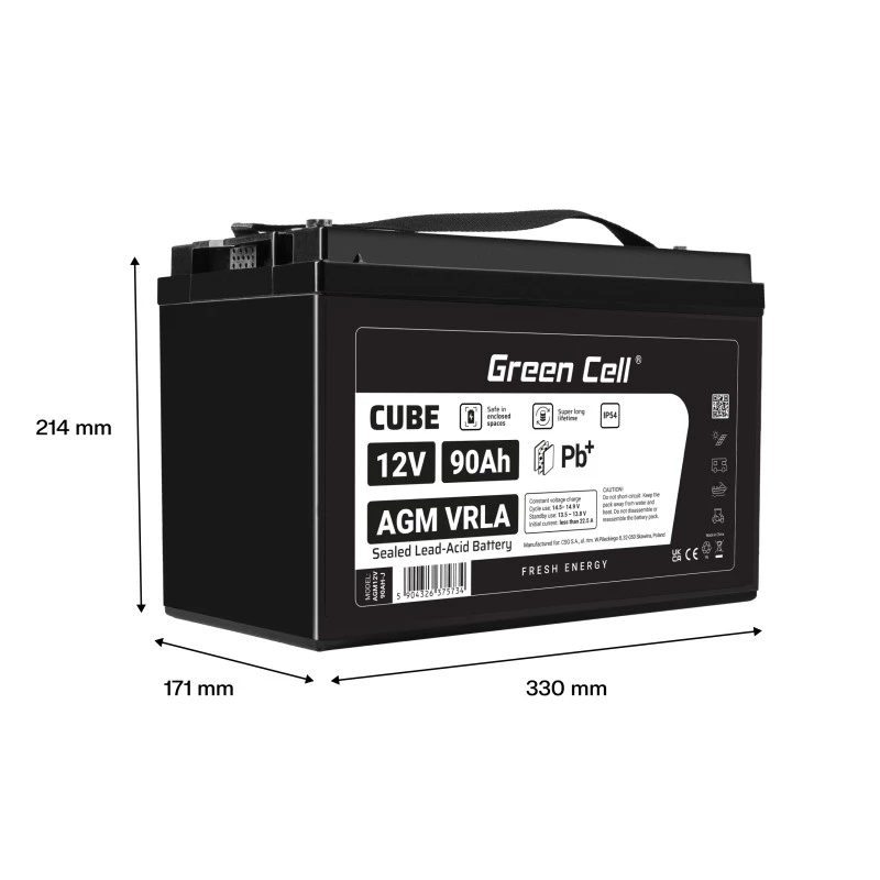 Akumuliatorius AGM VRLA 12V 90Ah IP54