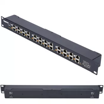 Extralink Gigabit PoE injektorius 12 prievadų 12x 1000Mb/s RJ45, montuojamas į stelažą