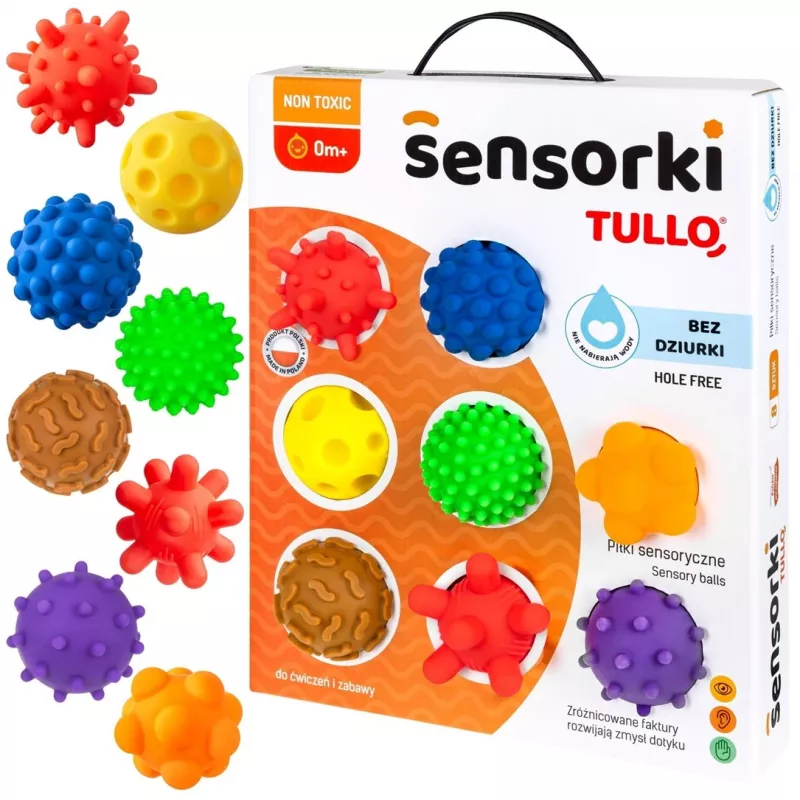Sensoriniai kamuoliukai be skylių TULLO 8 vnt.