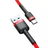 USB 2.0 A – USB-C laidas Baseus CATKLF-B09 1 m QC3.0 nailoninis pintas raudonas, greitas įkrovimas ir duomenų sinchronizavimas