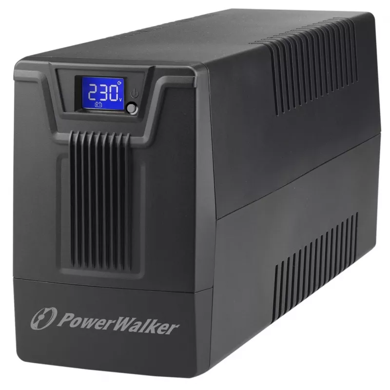 Nepertraukiamo maitinimo šaltinis PowerWalker VI 800 SCL FR – Line-Interactive UPS 0,8 kVA (480 W), 2 lizdai E tipo, USB, RJ-45/RJ-11, 12V 9Ah baterija, bokštas, juodas