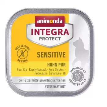 Šlapias kačių maistas Animonda Integra Protect Sensitive Pure Chicken 100 g, be grūdų, be glitimo, suaugusioms katėms, alergijų palaikymui