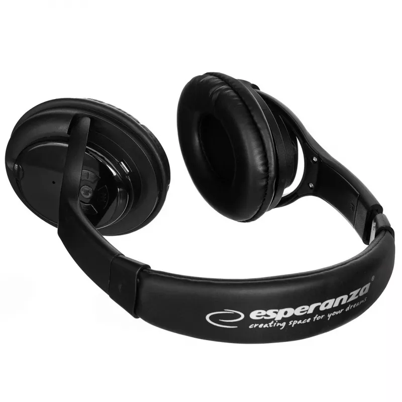 Esperanza Libero EH163K belaidės ausinės su galvos lankeliu, stereo, miniUSB, Bluetooth, juodos