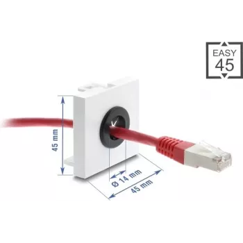 Kabelio įvadas DELOCK Easy 14 mm skersmuo modelis 91071 kabelių vedimui ir stalo įvadui