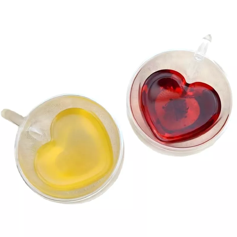Extralink Home širdies formos meilės puodelis, dvigubos sienelės karščiui atsparus stiklinis puodelis 250ml