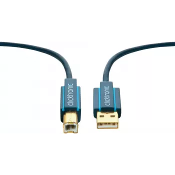 ClickTronic 1,8 m USB 2.0 A/B laidas (m/m) mėlynas (70096)