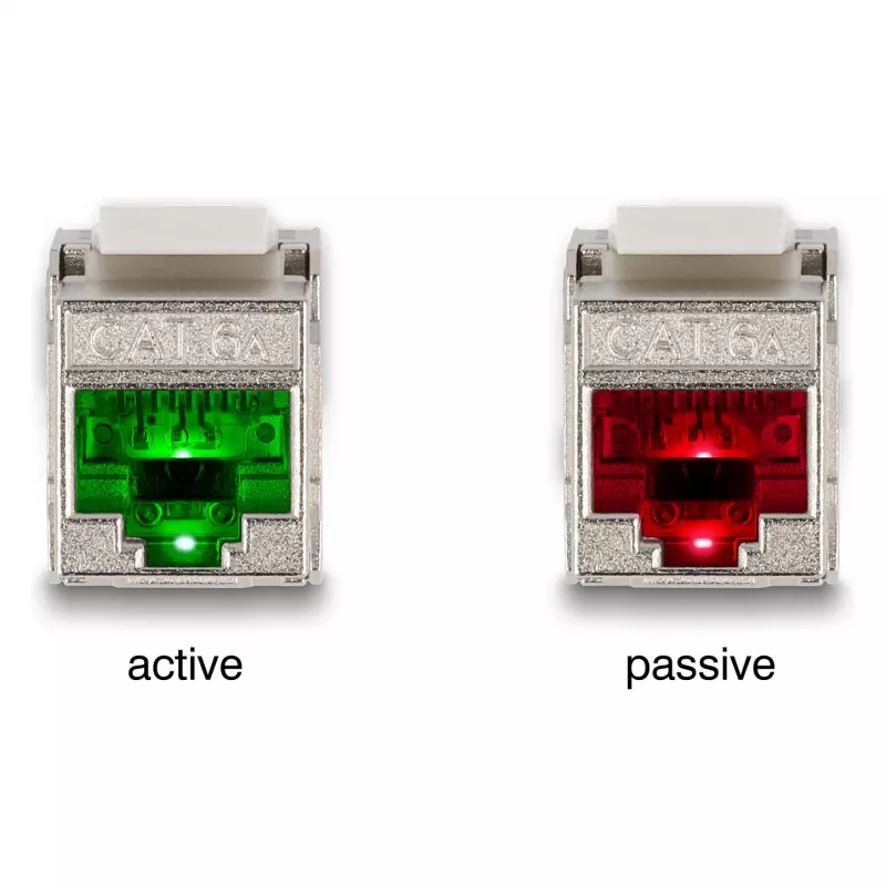DeLOCK Keystone modulis RJ45 lizdas į LSA Cat.6A su LED sidabriškai baltas