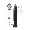 Fiksuoto peilio išgyvenimo peilis Mil-Tec Special Forces 15368000 — nerūdijantis plienas, pilnas tangas, 310 mm bendras, 185 mm ašmenys, juodas