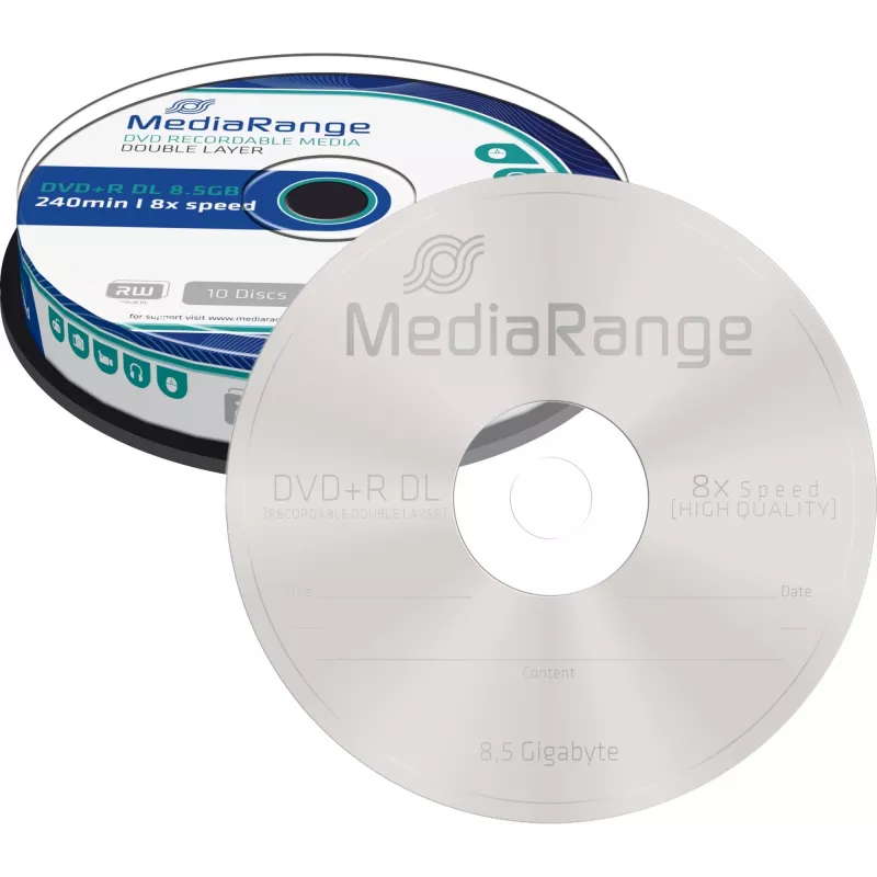 DVD+R DL dvigubo sluoksnio diskai MediaRange MR466 8.5 GB 10 vnt.
