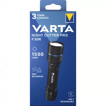Žibintuvėlis Varta F30R Aluminium įkraunamas LED, aliuminio korpusas