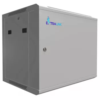 Extralink sieninis stelažas 9U 600x450 pilkos spalvos, metalinės durys
