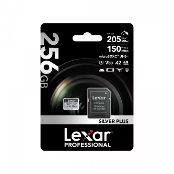 Lexar Silver Plus 256GB microSD kortelė C10 A2 U3 V30 205/150MB/s