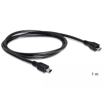 USB kabelis DeLOCK 83177 1m Micro-USB B Mini-USB B juodas