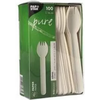 Papstar 88240 White – vienkartiniai stalo įrankiai, 160 mm, balti