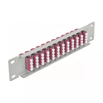 Patch panel DeLOCK 66800, 10 colių, 12x LC Quad, metalinis
