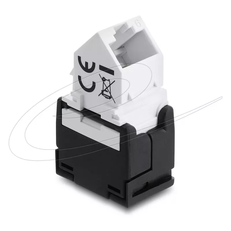 DELOCK Keystone modulis RJ45 lizdas į LSA Cat.6 45° kampu nesutvirtintas juodas