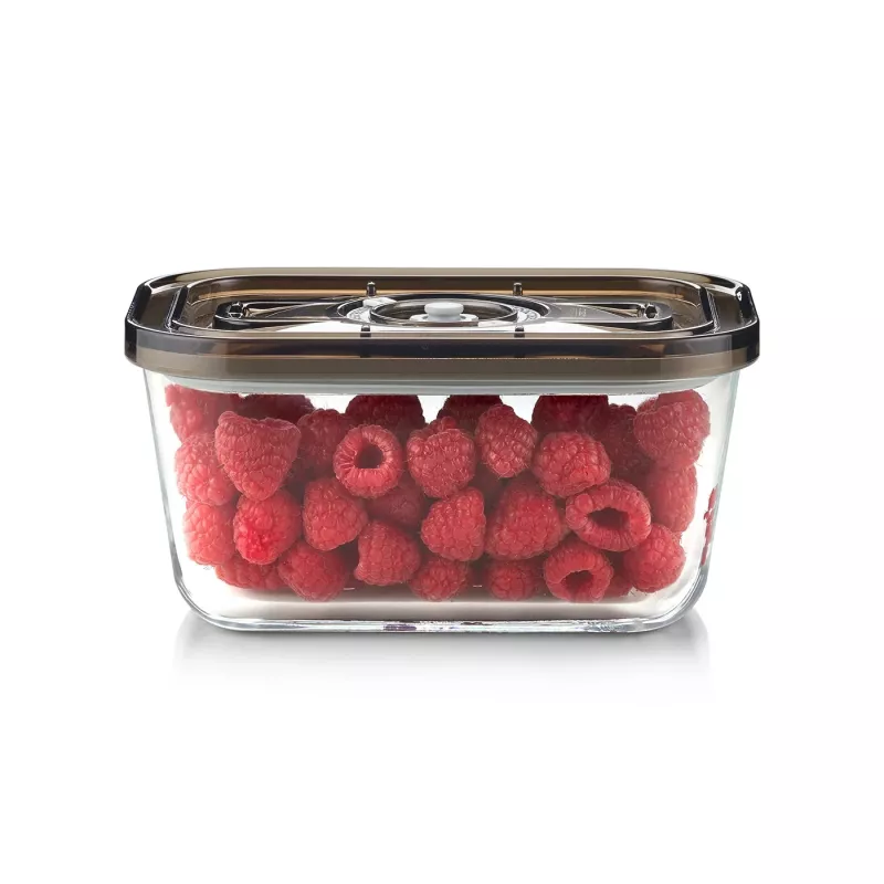 Caso VacuBoxx Eco M stiklinis vakuuminis indas su plastikiniu dangteliu, 0,8 l, skaidrus
