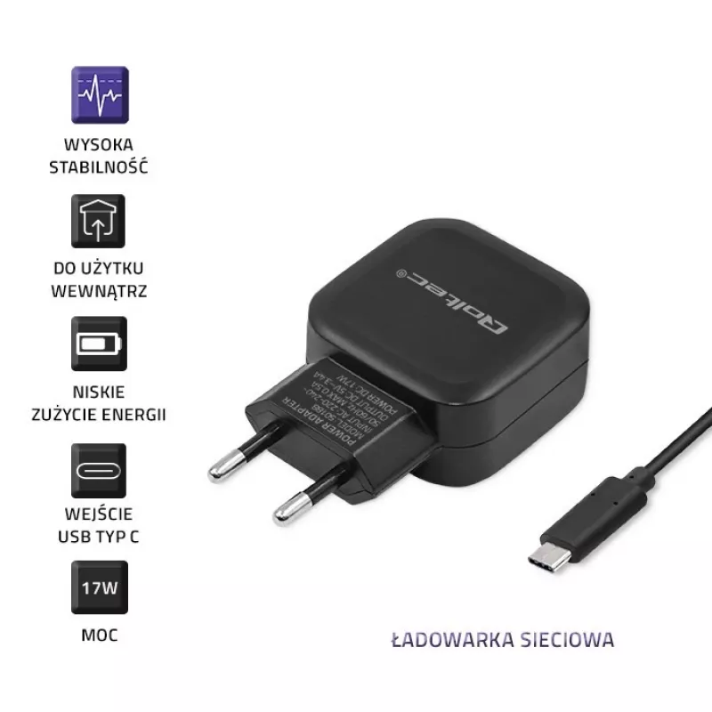 Qoltec 50188 universalus įkroviklis nešiojamam kompiuteriui, išmaniajam telefonui, išmaniajam laikrodžiui, planšetei, telefonui, universalus Juodas AC, DC vidaus