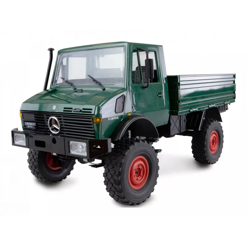 Valdomas automobilis Amewi Mercedes‑Benz Unimog 1:12 mastelis 4WD, žalias