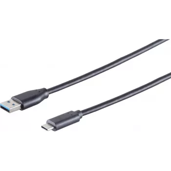 USB laidas S/CONN 77141-0.5 USB 3.2 Gen 1 0,5 m USB C USB A Juodas