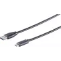 USB laidas S/CONN 77141-0.5 USB 3.2 Gen 1 0,5 m USB C USB A Juodas