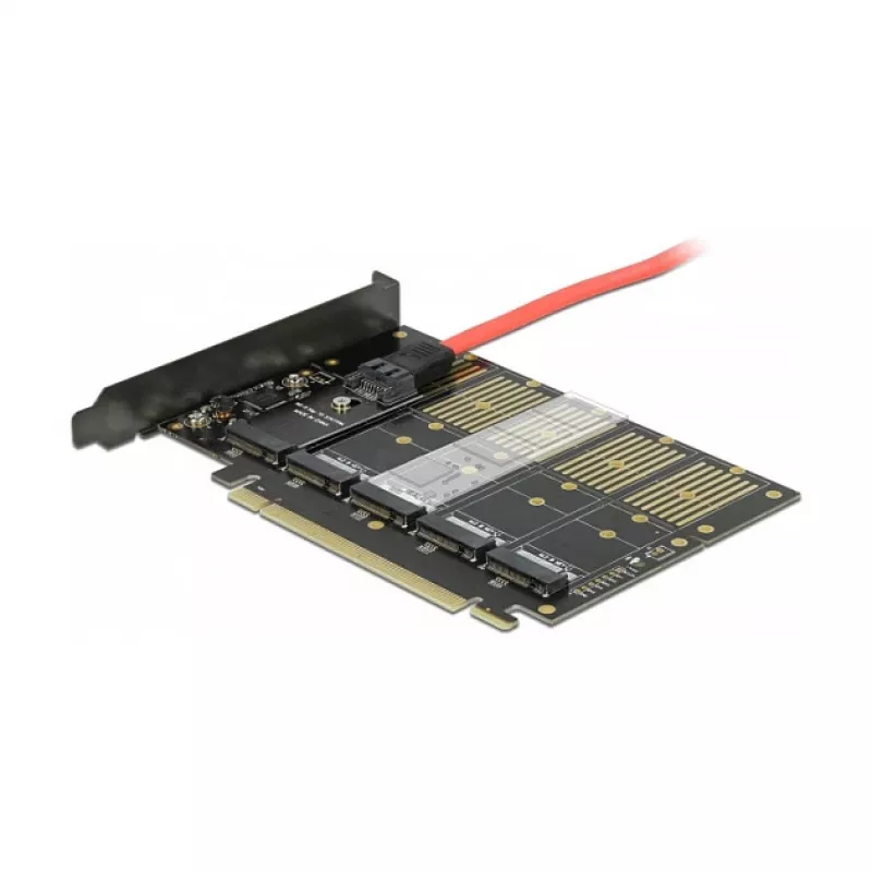 DeLOCK PCI Express x16 kortelė su 5 vidiniais M.2 Key B / SATA lizdais