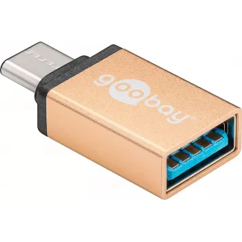 Wentronic Goobay USB-C™ Adapter - USB 3.0 A lizdas, auksinis - skirtas USB-C™ ir USB-A įrenginių sujungimui (56622)