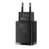 Vidinis USB greitasis įkroviklis Baseus CCXJ-B01 — 2 prievadai (USB-C PD 20W + USB-A QC3.0 18W), 100–240V, juodas