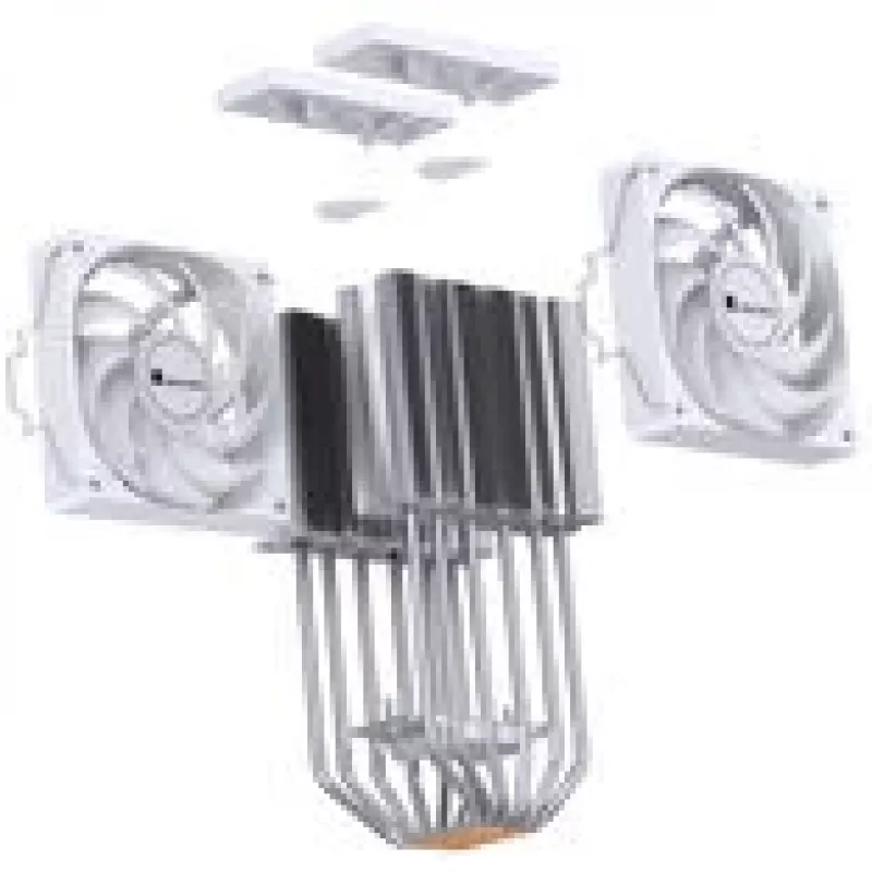 CPU aušintuvas Jonsbo CR-3000E Dual-Tower ARGB White, dvibokštis oro aušintuvas su ARGB apšvietimu