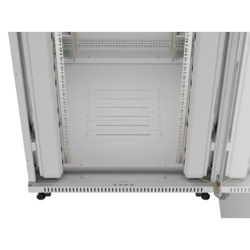 Stovimas serverinis spintos korpusas LANBERG FF01-8047-12SL 47U 800x1000 mm pilkas su priekinėmis ir galinėmis stiklinėmis durimis bei LCD skydelio vieta