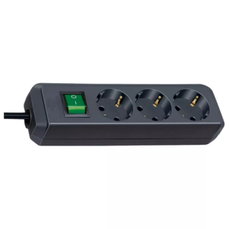 Prailginimo laidas Brennenstuhl Eco-Line 5m 3 AC lizdai Juodas