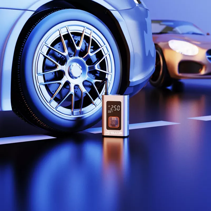 Nešiojamas automobilinis kompresorius Tellur TLL158571 12V 150 PSI padangoms ir pripučiamiems daiktams