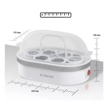Kiaušinių virimo aparatas Bomann EK 5022 CB 6 kiaušinių 400 W sidabrinis permatomas baltas