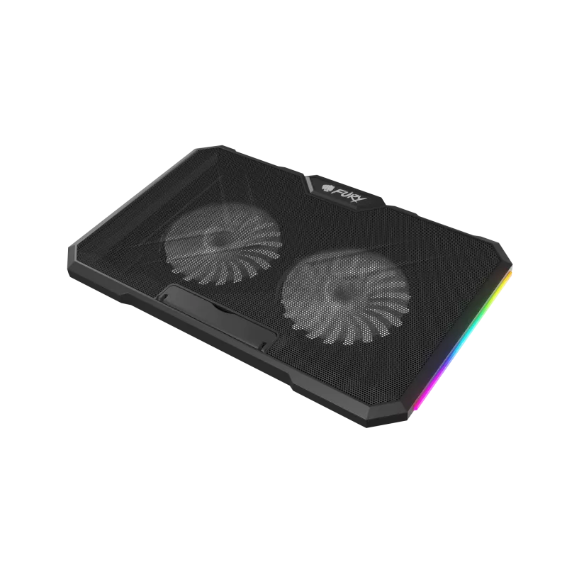 FURY GUNBAI G3 nešiojamojo kompiuterio aušinimo stovas 14.1–17.3 col., 2 ventiliatoriai, RGB apšvietimas, 2× USB