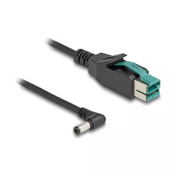 DeLOCK PoweredUSB kabelis vyriškas 12 V į DC 5,5 x 2,1 mm vyriškas kampuotas 1 m