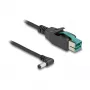 DeLOCK PoweredUSB kabelis vyriškas 12 V į DC 5,5 x 2,1 mm vyriškas kampuotas 1 m
