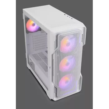 Nanoxia DS-9ARGB-W Midi Tower - Baltas - ATX/EATX/mATX/Mini-ITX - Plienas/Temperuotas Stiklas - Žaidimų (DS-9ARGB-W)