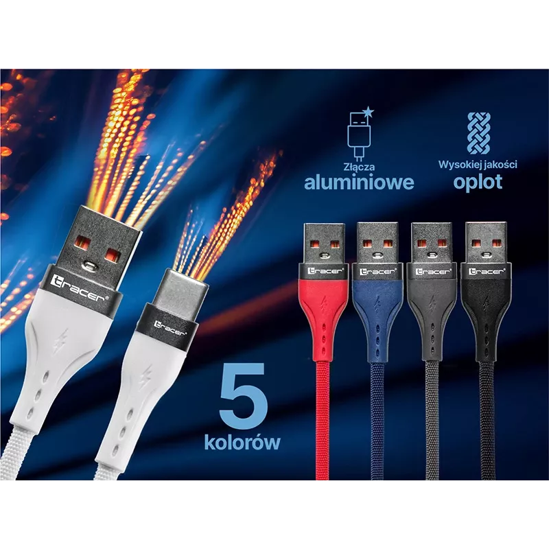 Tracer 47486 USB A – Lightning laidas 1 m raudonas