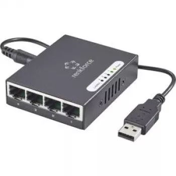 Tinklo komutatorius Renkforce 1423415 — 4 prievadai 1 Gbit/s su USB maitinimo įvadu