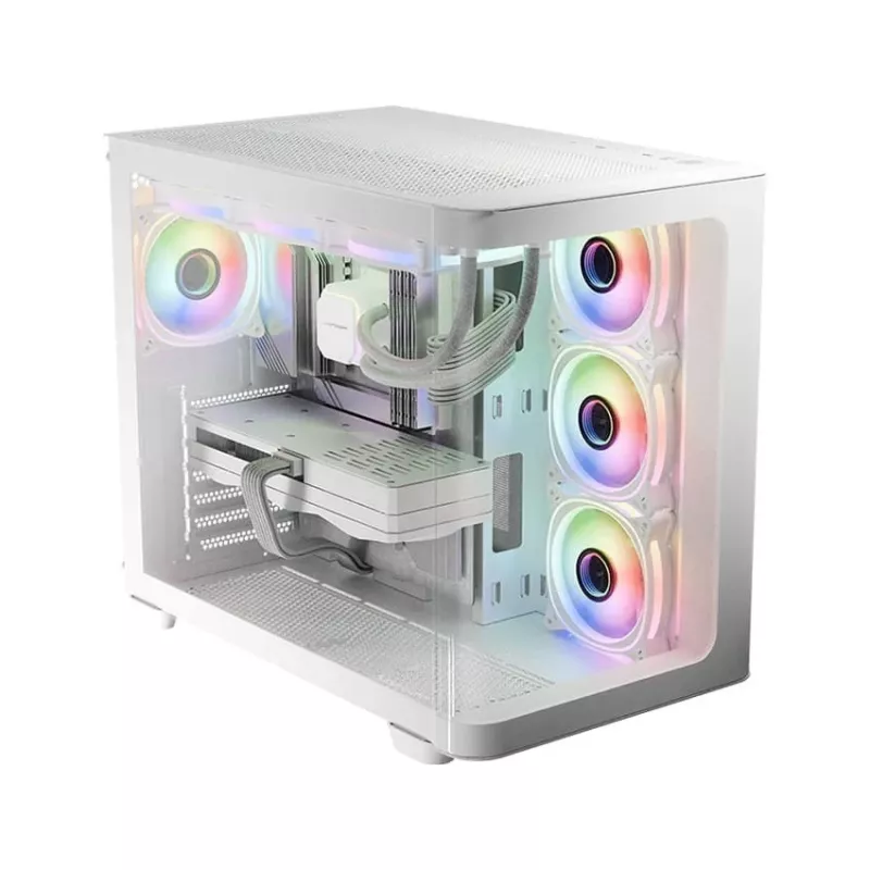 LC-Power Gaming 8001W Pro-Storm Light Midi Tower ATX kompiuterio korpusas, baltos spalvos (LC-8001W-ON)
