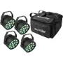 EUROLITE rinkinys 4x LED PARty TCL Spot + minkštas krepšys (20000540)