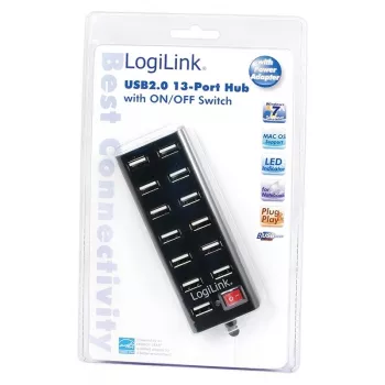 USB 2.0 šakotuvas LogiLink UA0126, 13 prievadų, juodas