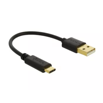 DeLOCK USB įkrovimo laidas Type-A – USB Type-C 15 cm juodas