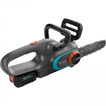Belaidis grandininis pjūklas PowerSaw 250/18V P4A paruoštas naudoti rinkinys (pilka/turkio spalvos, Li-Ion akumuliatorius 2,5 Ah P4A, POWER FOR ALL ALLIANCE)