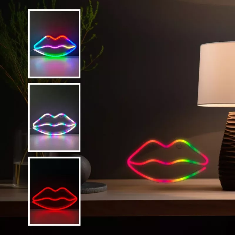 Neoninė lemputė MANTA SNL61RGB LIPS RGB spalvų kintanti dekoratyvinė iškaba