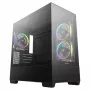 Korpusas PC Midi Tower DeepCool CG380 3F — Juodas, 235×437×451 mm, palaiko 2x120 mm šoninius + 1x120 mm galinį ventiliatorius, maitinimo šaltinis apačioje, 2,5 colio/3,5 colio HDD