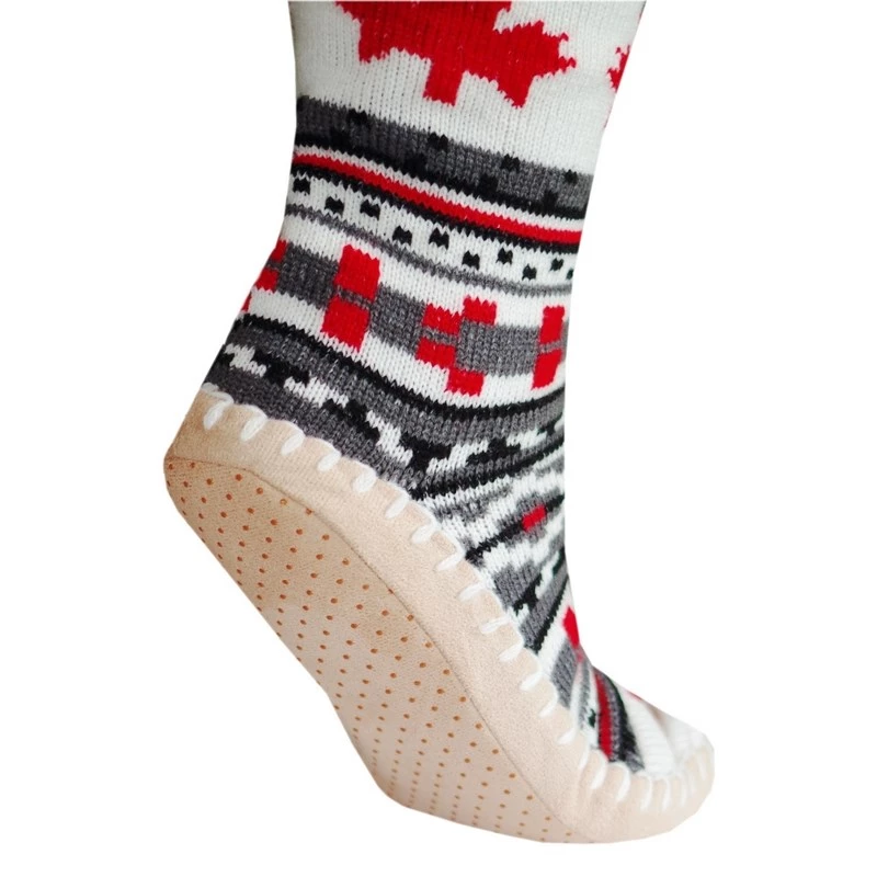 Šildomos šlepetės Glovii GQ4M unisex – žieminės, poliesterio viršus, sintetinis padas, anglies pluoštas, universaus dydžio, įvairių raštų (pilka/raudona/balta)