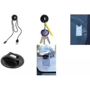 Laikiklių rinkinys WEDO 64 301001 – universalus stovėjimo bilietų ir USB kabelių laikiklis, juodas polistirenas