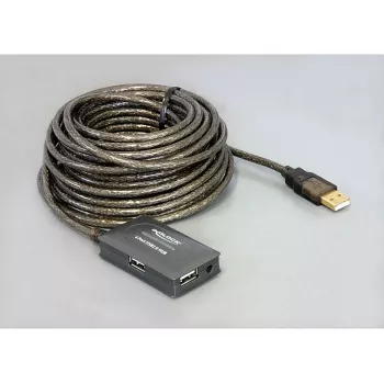 DeLock USB 2.0 ilginimo laidas 10 m aktyvus su 4 prievadų šakotuvu - šakotuvas - 4 x USB 2.0 (82748)
