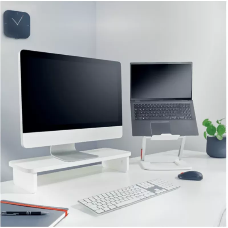 Monitorinis stovas LEITZ Freestanding 64340001 – pastatomas ant stalo, 61 cm (24 col.) ekranams, 20 kg, aukštis reguliuojamas, baltas